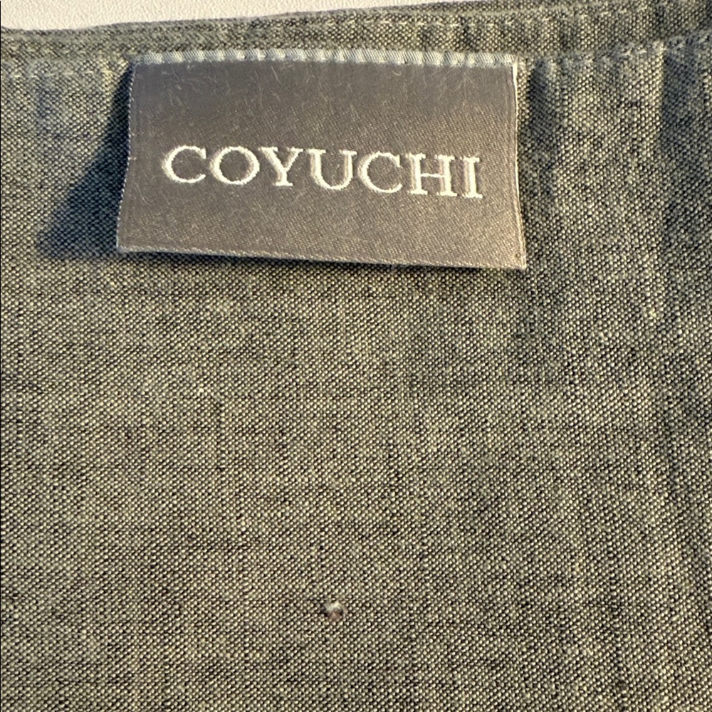 Coyuchi Gray Table Placemat with White Stitching - Picture 6 of 7